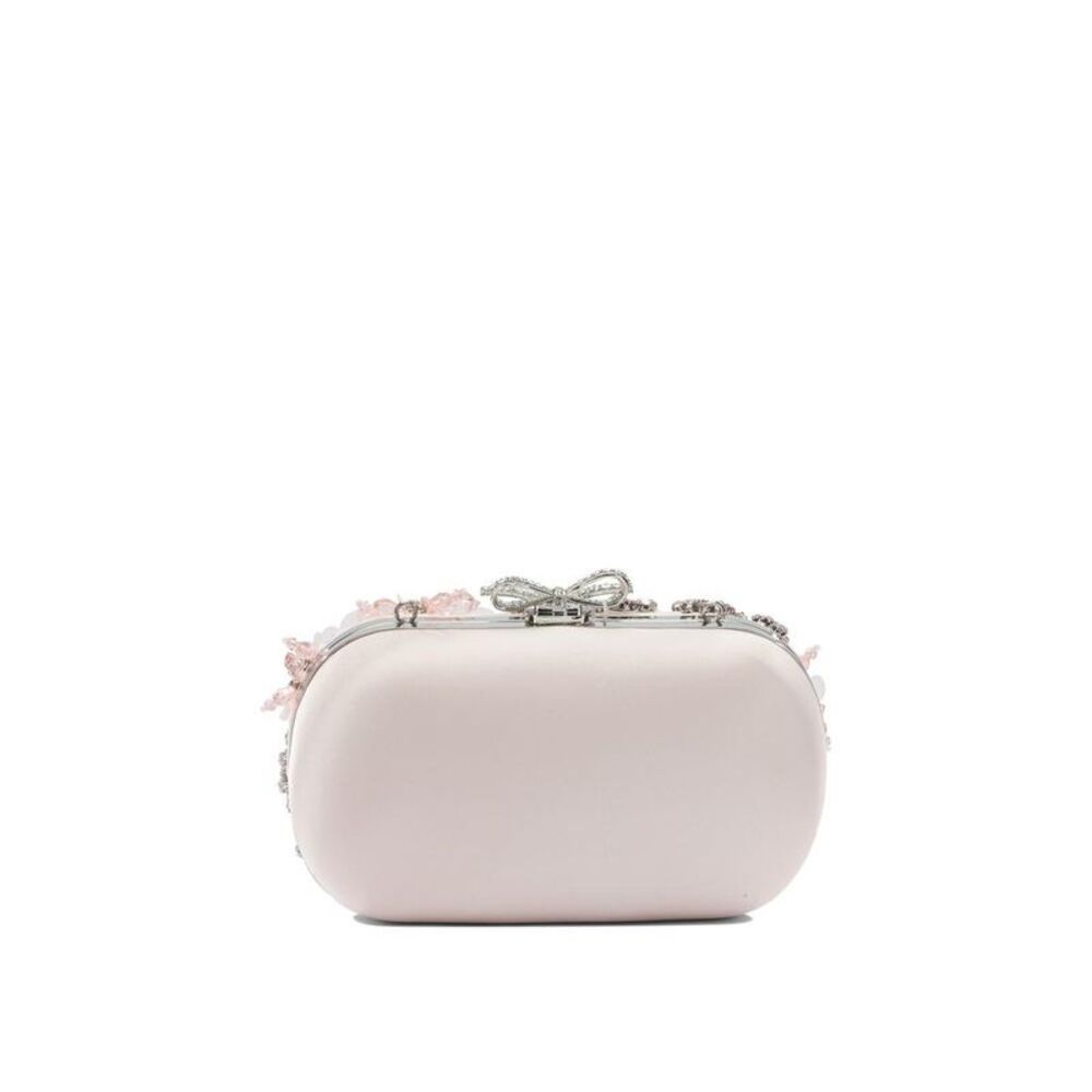 SELF-PORTRAIT Crystal Embellished Clutch Bag Women PINK Clutches - Picture 3 of 5